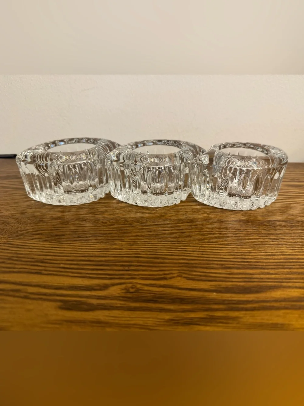 Vintage Mikasa Royal Suite Clear Crystal Votive Candle Holders - Set of 3